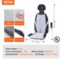 VEVOR Shiatsu Back Massager with Heat, Massage Seat Cushion with 2-Group Back Shiatsu Rollers and 2 Seat Vibration Motors, Fatigue Relief Seat Massage Chair Pad with 5 Vibration Modes for Home Office
