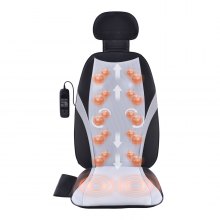 VEVOR Masseur de dos Shiatsu avec chaleur, coussin de siège de massage avec 2 groupes de rouleaux Shiatsu pour le dos et 2 moteurs de vibration de siège, coussin de chaise de massage pour siège anti-fatigue avec 5 modes de vibration pour le bureau à domicile