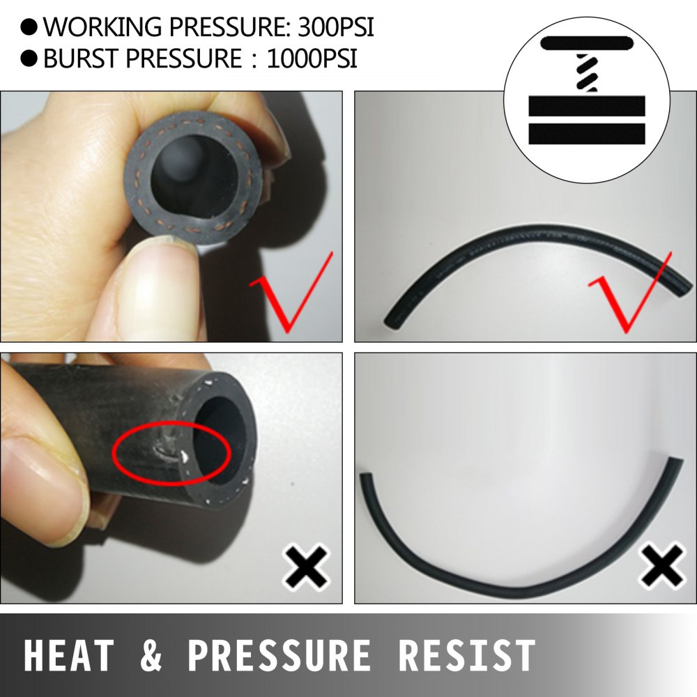 VEVOR 8AN Fuel Line Kit, 32.8' Nylon Stainless Steel Braided Oil Line Hose ID. 11.11 mm/ 0.44 in, with 20 pcs 8AN Universal Fitting Adapter Set with Aluminum Hose End, Black