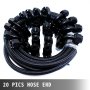 VEVOR 8AN Fuel Line, 20 Pcs 8AN Fuel Hose Kit, 32.8Ft BK Nylon Stainless Steel Braided Oil Line Hose, NBR CPE Synthetic Rubber AN8 Gas Line, 8AN Universal Fitting Adapter Set with Aluminum Hose End