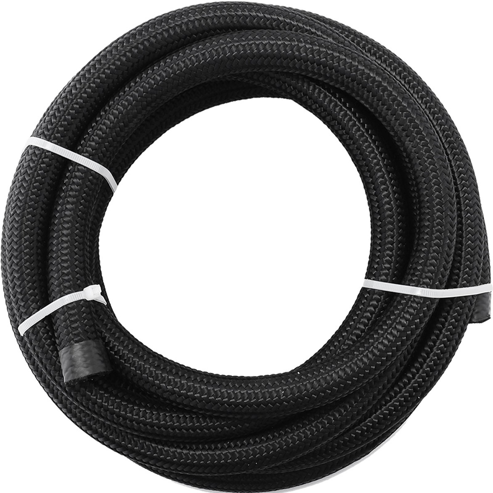 VEVOR 8AN Fuel Line Kit, 32.8' Nylon Stainless Steel Braided Oil Line Hose ID. 11.11 mm/ 0.44 in, with 20 pcs 8AN Universal Fitting Adapter Set with Aluminum Hose End, Black