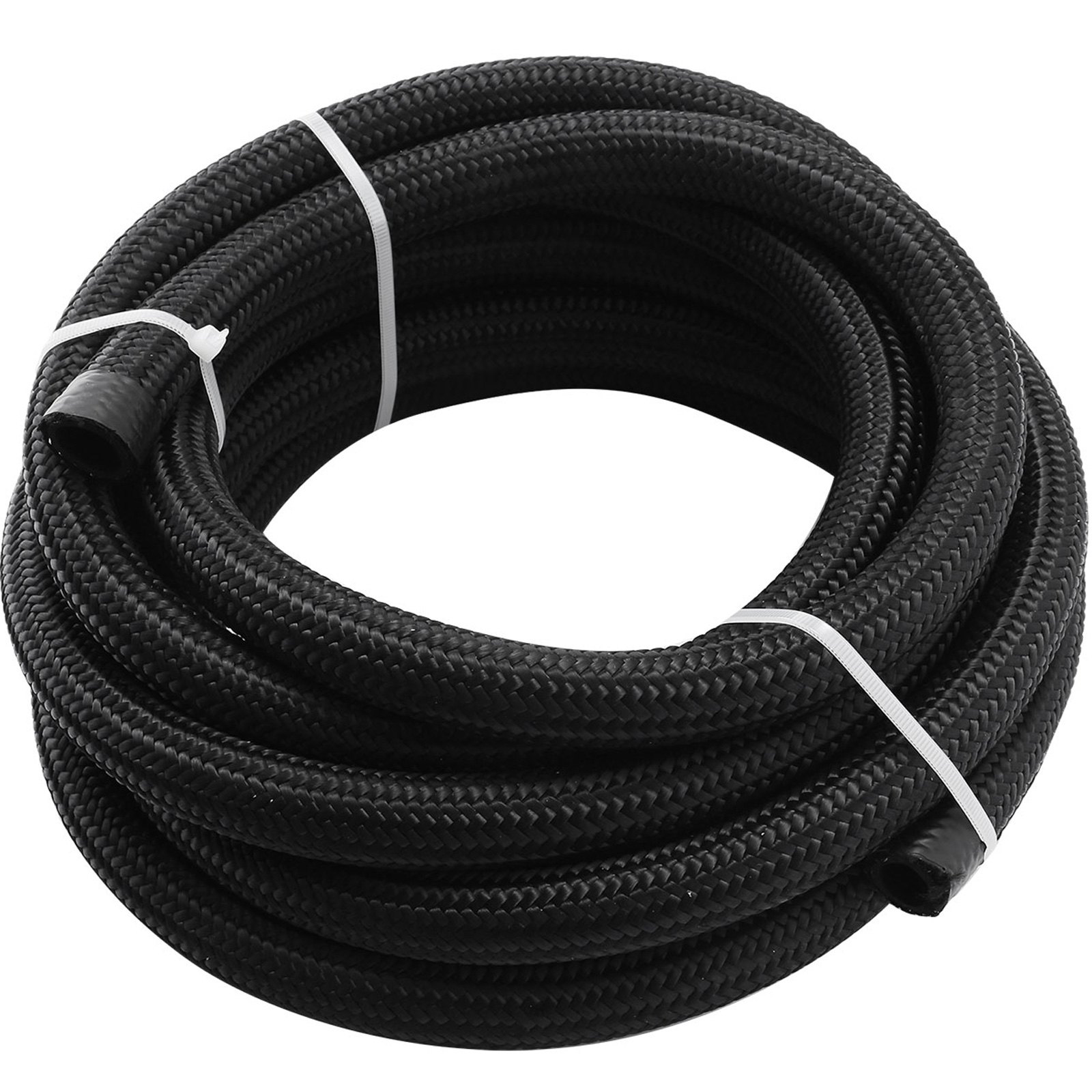 VEVOR 8AN Fuel Line Kit, 32.8' Nylon Stainless Steel Braided Oil Line Hose ID. 11.11 mm/ 0.44 in, with 20 pcs 8AN Universal Fitting Adapter Set with Aluminum Hose End, Black