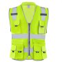 Safety Vest Reflective Yellow Work Vest with 10 Pockets for Men & Women