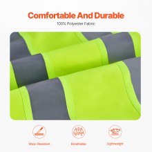 Safety Vest Reflective Yellow Work Vest with 10 Pockets for Men & Women