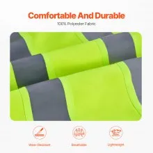 Chaleco de seguridad reflectante amarillo para trabajo con 10 bolsillos para hombres y mujeres