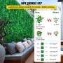 VEVOR Artificial Boxwood Panels, 12 PCS 20"x20" Boxwood Hedge Wall Panels, PE Artificial Grass Backdrop Wall 1.6\", Privacy Hedge Screen for Decoration of Outdoor, Indoor, Garden, Fence, and Backyar