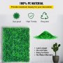 VEVOR Artificial Boxwood Panel UV 20" X 20" Boxwood Hedge Wall Panels, Artificial Grass Backdrop Wall 4 cm Green Grass Wall, Fake Hedge for Decor Privacy Fence Indoor, Outdoor Garden Backyard (12Pack)
