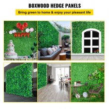 VEVOR Artificial Boxwood Panel Boxwood Hedge Wall Panel 12PC 20x20" Garden Decor