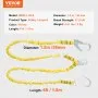VEVOR 38mm Safety Lanyard, 6ft(1.83m) Fall Protection Lanyard with 2 Alloy Steel Snap Hooks, Retractable Safety Belt for Outdoor/Indoor Tree Climbing, 38KN Breaking Tension Lanyard, Yellow
