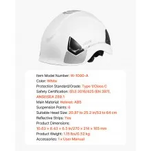 VEVOR Safety Helmet, ANSI/ISEA Z89.1 Approved ABS Safety Hard Hat with 6-Point Ratchet Suspension, Adjustable Vented Hardhat for Men Women Adults, for Outdoor Indoor Industrial Construction Workwear