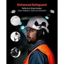 Industrial Safety Helmet with Visor and Earmuffs Adjustable Vented Hardhat