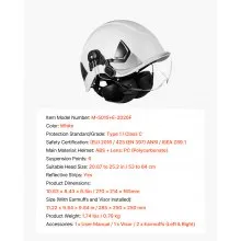 Industrial Safety Helmet with Visor and Earmuffs Adjustable Vented Hardhat