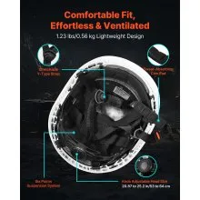 Construction Safety Helmet ABS Safety Hard Hat with 6-Point Ratchet Suspension
