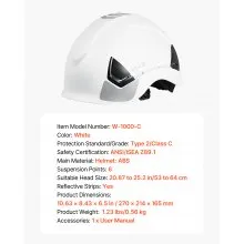 Construction Safety Helmet ABS Safety Hard Hat with 6-Point Ratchet Suspension
