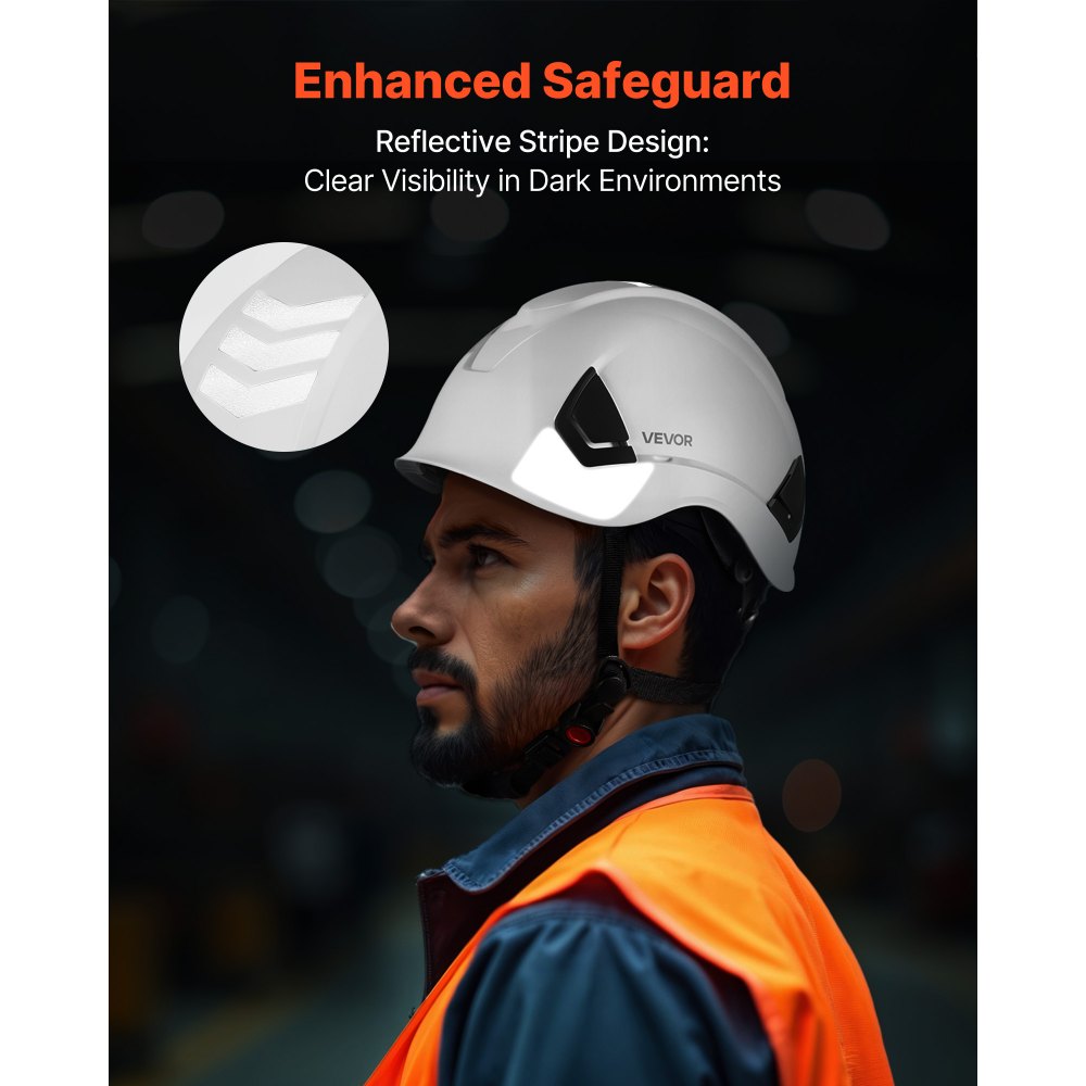 VEVOR Construction Safety Helmet, ANSI/ISEA Z89.1 Approved ABS Safety Hard Hat with 6-Point Ratchet Suspension, Adjustable Vented Hardhat for Men Women Adults, for Outdoor Indoor Industrial Workwear