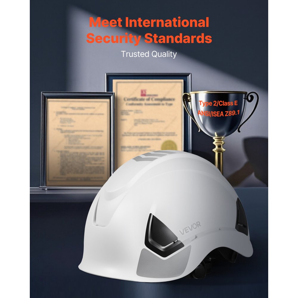VEVOR Construction Safety Helmet, ANSI/ISEA Z89.1 Approved ABS Safety Hard Hat with 6-Point Ratchet Suspension, Adjustable Vented Hardhat for Men Women Adults, for Outdoor Indoor Industrial Workwear