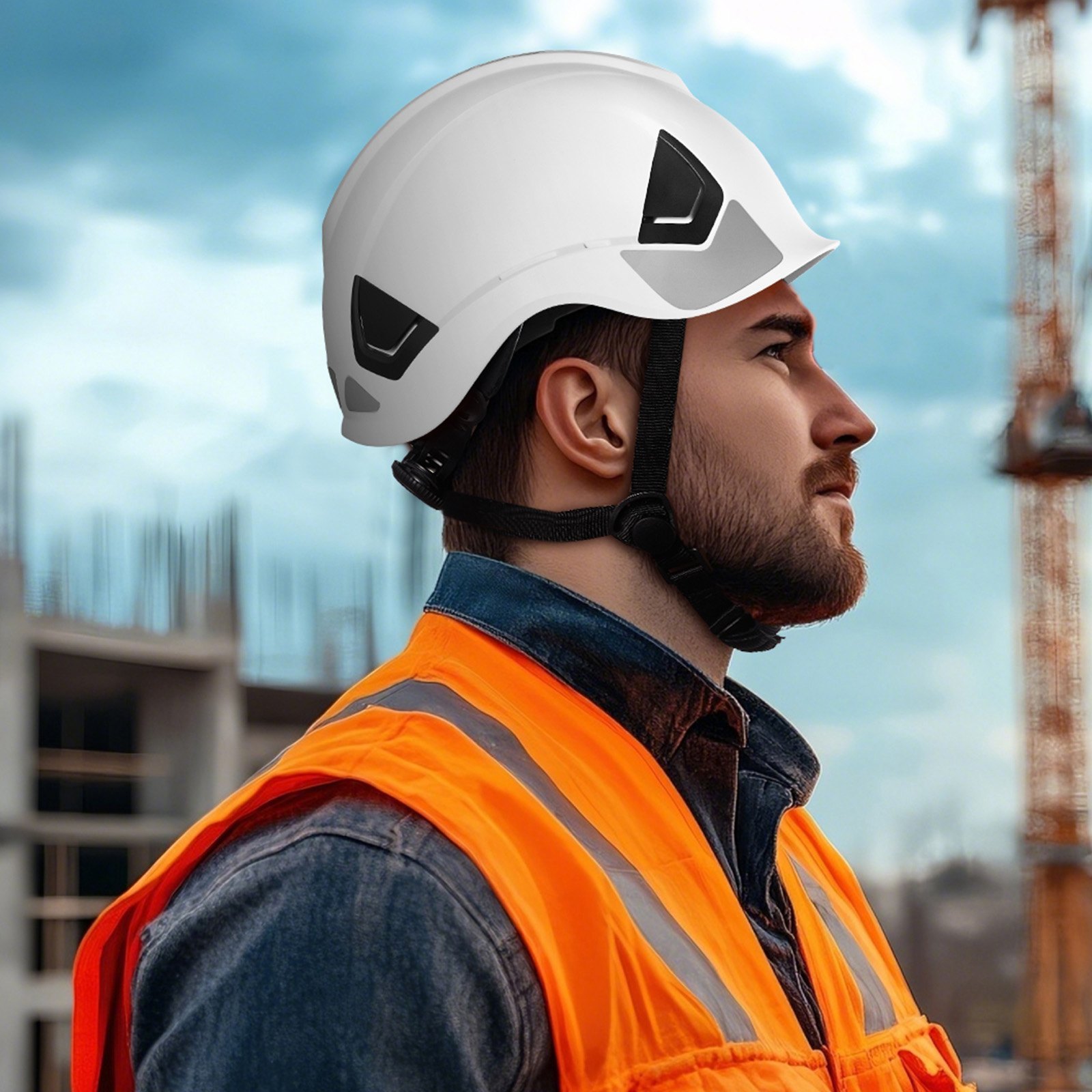 VEVOR Construction Safety Helmet, ANSI/ISEA Z89.1 Approved ABS Safety Hard Hat with 6-Point Ratchet Suspension, Adjustable Vented Hardhat for Men Women Adults, for Outdoor Indoor Industrial Workwear