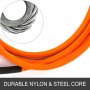 2.4m*12mm Steel Core Lanyard Kit Flipline System Carabiner Flipline Orange