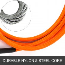 Vevor 1/2" X 8 Feet Steel Core Lanyard Kit Swivel Snap Durable Flipline Steel Core