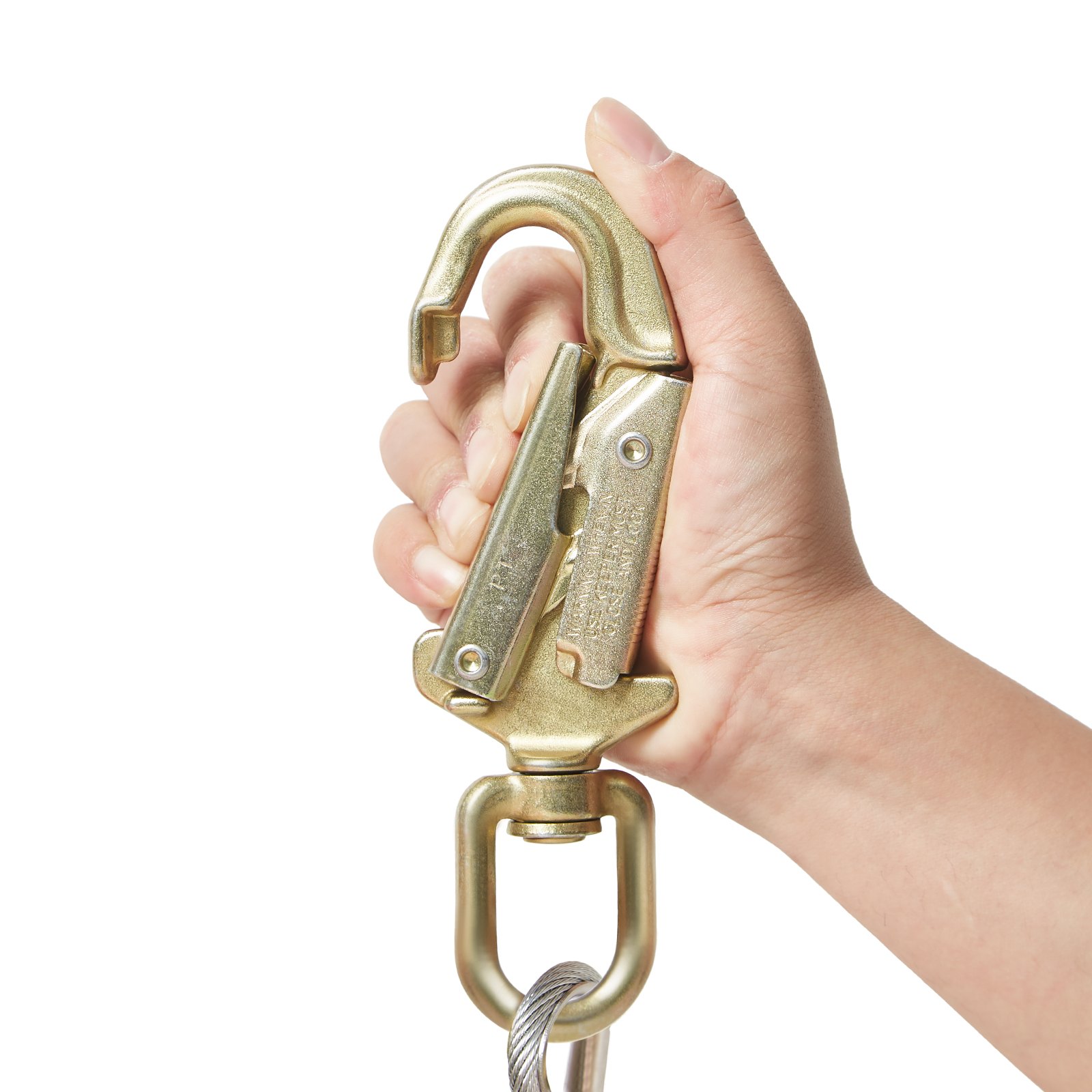 Climbing 1/2" X 12' Steel Safety Core Lanyard Kit Flipline 75223 Swivel Snap