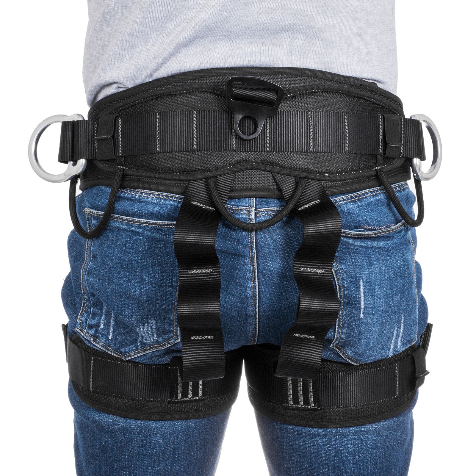 22KN Zipline Abseiling Rock Tree Climbing Safety Harness Fall Protection Belt