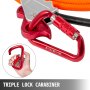 VEVOR Flip Line 5/8 Inch, Wire Core Flipline 8 ft, Wire Core Flip Line Kit with Triple Lock Carabiner Adjuster, Steel Swivel Snap, Climbing Flipline for Fall Protection, Arborist, Tree Climbers