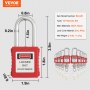 Conjunto de fechaduras de bloqueio e etiquetagem VEVOR, 10 PCS de cadeados de segurança vermelhos, com 2 chaves por fechadura, fechaduras de bloqueio compatíveis com OSHA, cadeados de segurança de bloqueio e etiquetagem para kits de etiquetagem de bloqueio elétrico