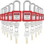 Set de lacăte de blocare VEVOR, 10 bucăți lacăte roșii de blocare de siguranță, cu 2 chei per încuietoare, încuietori de blocare conforme cu OSHA, lacăte de siguranță pentru blocare pentru kituri de etichetare electrice