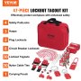 VEVOR Electrical Lockout Tagout Kit, 47 kpl Safety Loto Kit sisältää riippulukot, haspit, tunnisteet, nailonsiteet, pistotulpat, katkaisijalukot ja kantolaukun, teollisuuskäyttöön, sähkökäyttöön