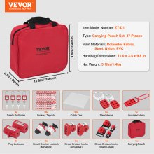 VEVOR Electrical Lockout Tagout Kit, 47 PCS Safety Loto Kit Includes Padlocks, Hasps, Tags, Nylon Ties, Plug Lockouts, Circuit Breaker Lockouts, and Carrying Bag, for Industrial, Electric Power