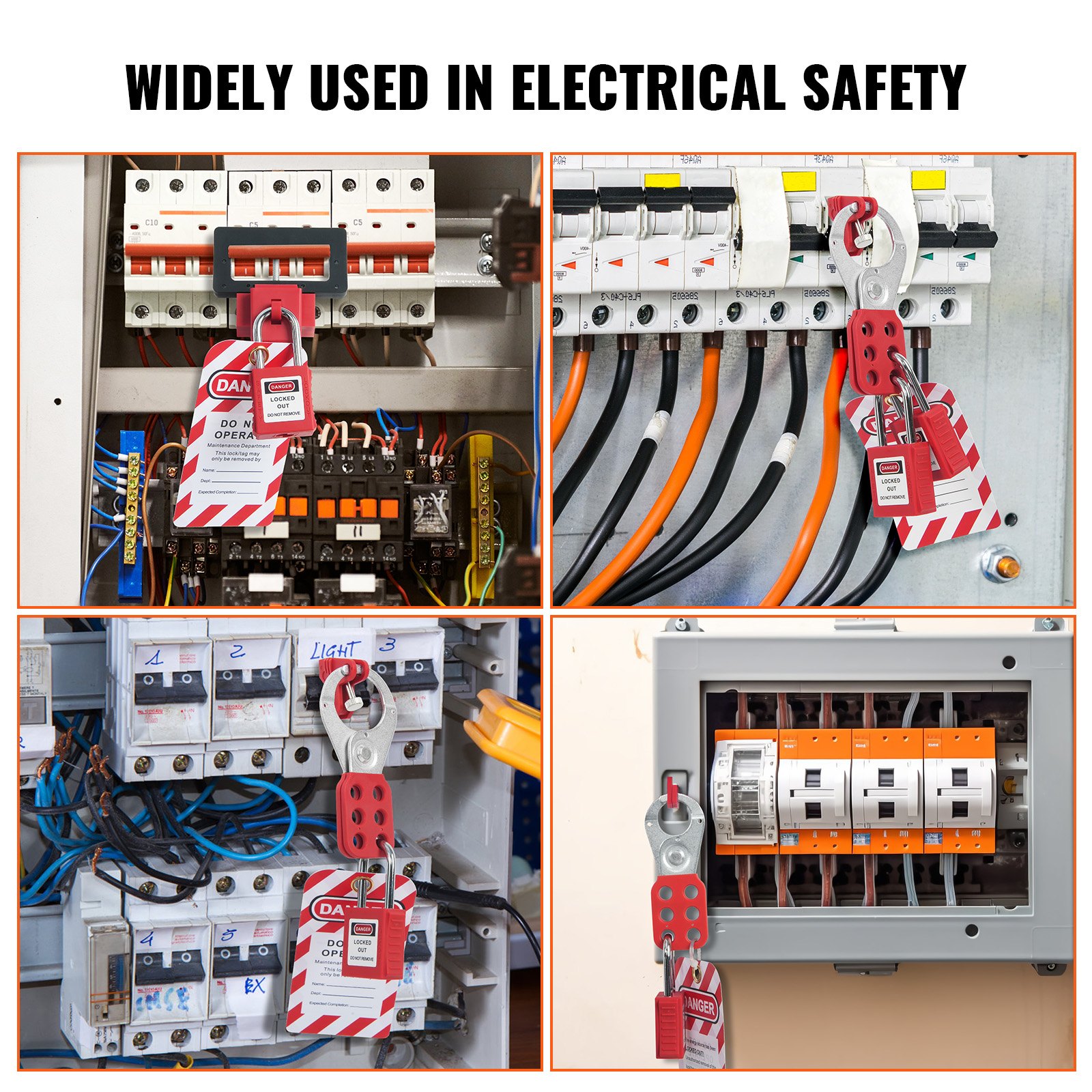 VEVOR Electrical Lockout Tagout Kit, 47 PCS Safety Loto Kit Includes Padlocks, Hasps, Tags, Nylon Ties, Plug Lockouts, Circuit Breaker Lockouts, and Carrying Bag, for Industrial, Electric Power