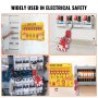 Kit de etichetare electrică de blocare VEVOR, 60 de bucăți stație de etichetare de blocare de siguranță include lacăte, blocuri, etichete, legături din nailon, kit de expansiune și placă pentru stație de blocare, pentru energie electrică industrială