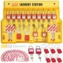 VEVOR Electrical Lockout Tagout Kit, 60 PCS Safety Lockout Tagout Station Includes Padlocks, Hasps, Tags, Nylon Ties, Expansion Kit, and Lockout Station Board, for Industrial, Electric Power