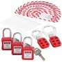 VEVOR Electrical Lockout Tagout Kit, 60 PCS Safety Lockout Tagout Station Includes Padlocks, Hasps, Tags, Nylon Ties, Expansion Kit, and Lockout Station Board, for Industrial, Electric Power