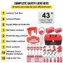 VEVOR 43 PCS Lockout Tagout Kits, Electrical Safety Loto Kit Includes Padlocks, 5 Kinds of Lockouts, Hasps, Tags & Ties, Box, Lockout Safety Tools for Electrical Risk Removal in Industrial, Machinery