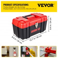 VEVOR 42 PCS Lockout Tagout Kits, Electrical Safety Loto Kit Includes Padlocks, 5 Kinds of Lockouts, Hasps, Tags & Ties, Box, Lockout Safety Tools for Electrical Risk Removal in Industrial, Machinery