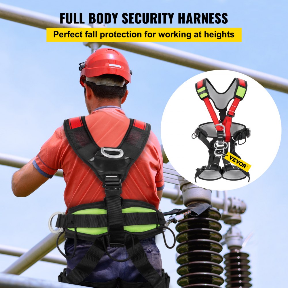 VEVOR Safety Climbing Harness Fall Protection Equip For Rock Climbing Floor Rappelling