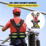 worker wearing a VEVOR climbing harness, ensuring safety on electrical infrastructure.