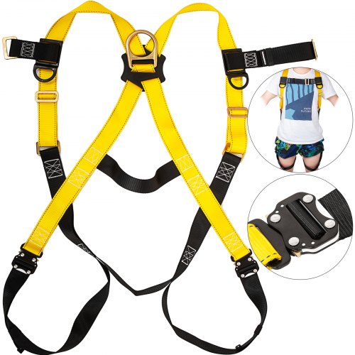 Safety Harness 1d Ring Fall Protection Full Body Construction Ansi Osha Ul Vevor