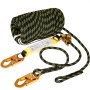 VEVOR Vertical Lifeline Assembly, 25 ft Fall Protection Rope, Polyester Roofing Rope, CE Compliant Fall Arrest Protection Equipment with Alloy Steel Rope Grab, Two Snap Hooks, Shock Absorber