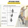 VEVOR Vertical Lifeline Assembly, 50 ft Fall Protection Rope, Polyester Roofing Rope, CE Compliant Fall Arrest Protection Equipment with Alloy Steel Rope Grab, Two Snap Hooks, Shock Absorber