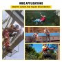 VEVOR Vertical Lifeline Assembly, 50 ft Fall Protection Rope, Polyester Roofing Rope, CE Compliant Fall Arrest Protection Equipment with Alloy Steel Rope Grab, Two Snap Hooks, Shock Absorber