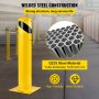 VEVOR Safety Bollard 24"x4.5" Safety Barrier Bollard 4-1/2" OD 24" Height Yellow Powder Coat Pipe Steel Safety Barrier with 4 Free Anchor Bolts for Traffic-Sensitive Area