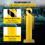 VEVOR Safety Bollard 24"x4.5" Safety Barrier Bollard 4-1/2" OD 24" Height Yellow Powder Coat Pipe Steel Safety Barrier with 4 Free Anchor Bolts for Traffic-Sensitive Area