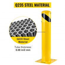 Safety Bollard Steel Bollard Post Steel Barrier 24"h 4.5"d Yellow Signs Pipe