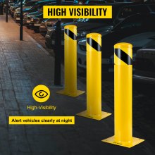 Safety Bollard Steel Bollard Post Steel Barrier 24"h 4.5"d Yellow Signs Pipe