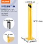 VEVOR Safety Bollard Safety Barrier Bollard 4-1/2" OD 36" Height Yellow Powder Coat Pipe Steel Safety Barrier with 4 Free Anchor Bolts for Traffic-Sensitive Area