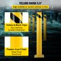 Bezpečnostný stĺpik VEVOR 48" x 5,5", Stĺpik bezpečnostnej bariéry 5-1/2" OD 48" Výška, žltá oceľová bezpečnostná bariéra s práškovým nástrekom, so 4 voľnými kotviacimi skrutkami, pre oblasť citlivú na premávku