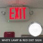VEVOR 4 Pack Emergency Lights Red EXIT Sign with Dual LED Lamp Heads ABS Fire Resistance Exit Light with Emergency Light Photoluminescent Exit Sign Emergency Exit Light Led Exit Alarm