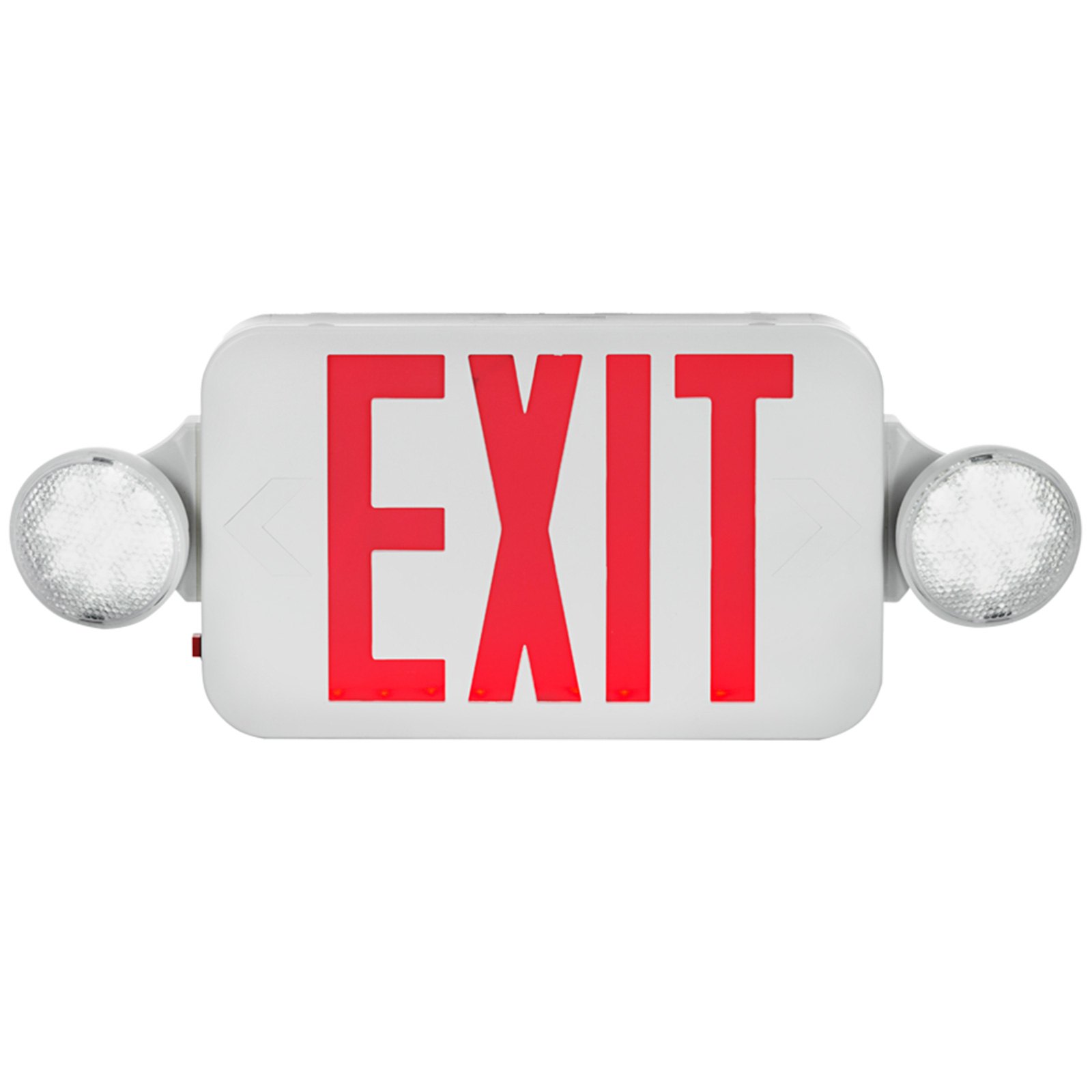 VEVOR 4 Pack Emergency Lights Red EXIT Sign with Dual LED Lamp Heads ABS Fire Resistance Exit Light with Emergency Light Photoluminescent Exit Sign Emergency Exit Light Led Exit Alarm
